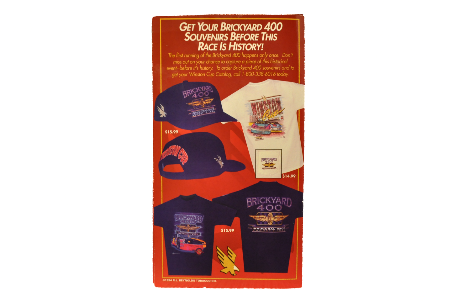 Vintage 1994 Nascar Winston Cup Series Brickyard 400 Souvenir- 1994 Nascar Winson Cup Limited Edition Commemorative Token