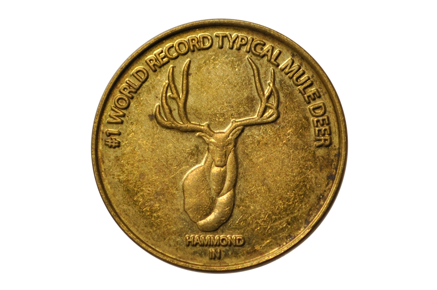 Cabela's Hunting, Fishing, and Outdoor Gear Advertisement Token - 1961 Cabela's #1 World Record Typical Mule Deer Token