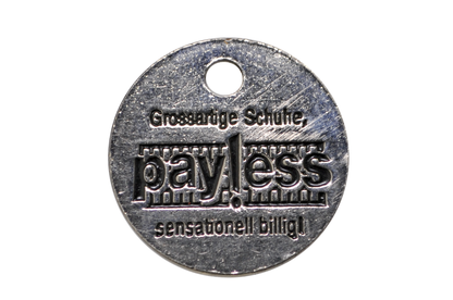 Vintage Payless Shoes Shopping Cart Token - Payless Shoes Green/White Logo Token