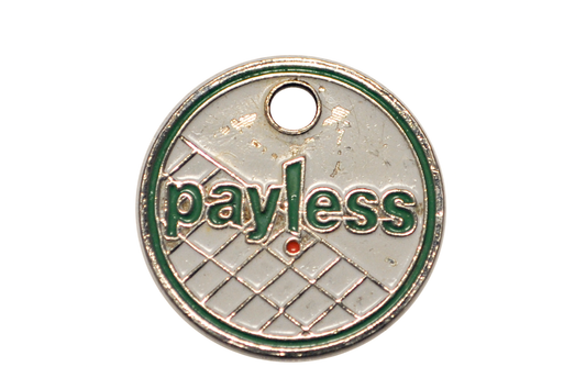 Vintage Payless Shoes Shopping Cart Token - Payless Shoes Green/White Logo Token