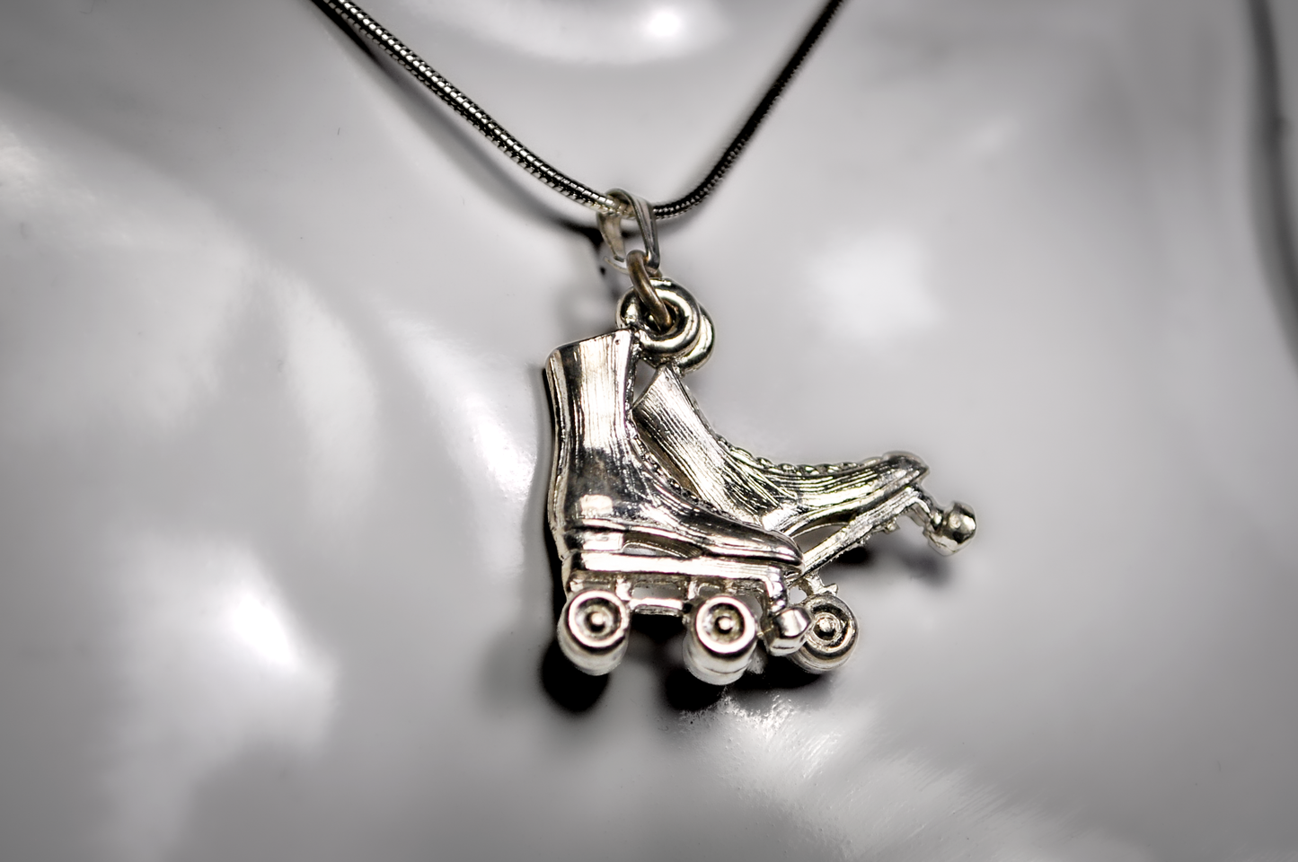 Vintage Sterling 3D Pair Roller Skates Charm - Roller-skate 3-Dimensional Charm Pair