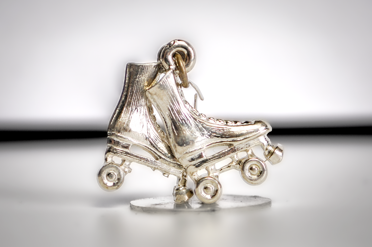 Vintage Sterling 3D Pair Roller Skates Charm - Roller-skate 3-Dimensional Charm Pair