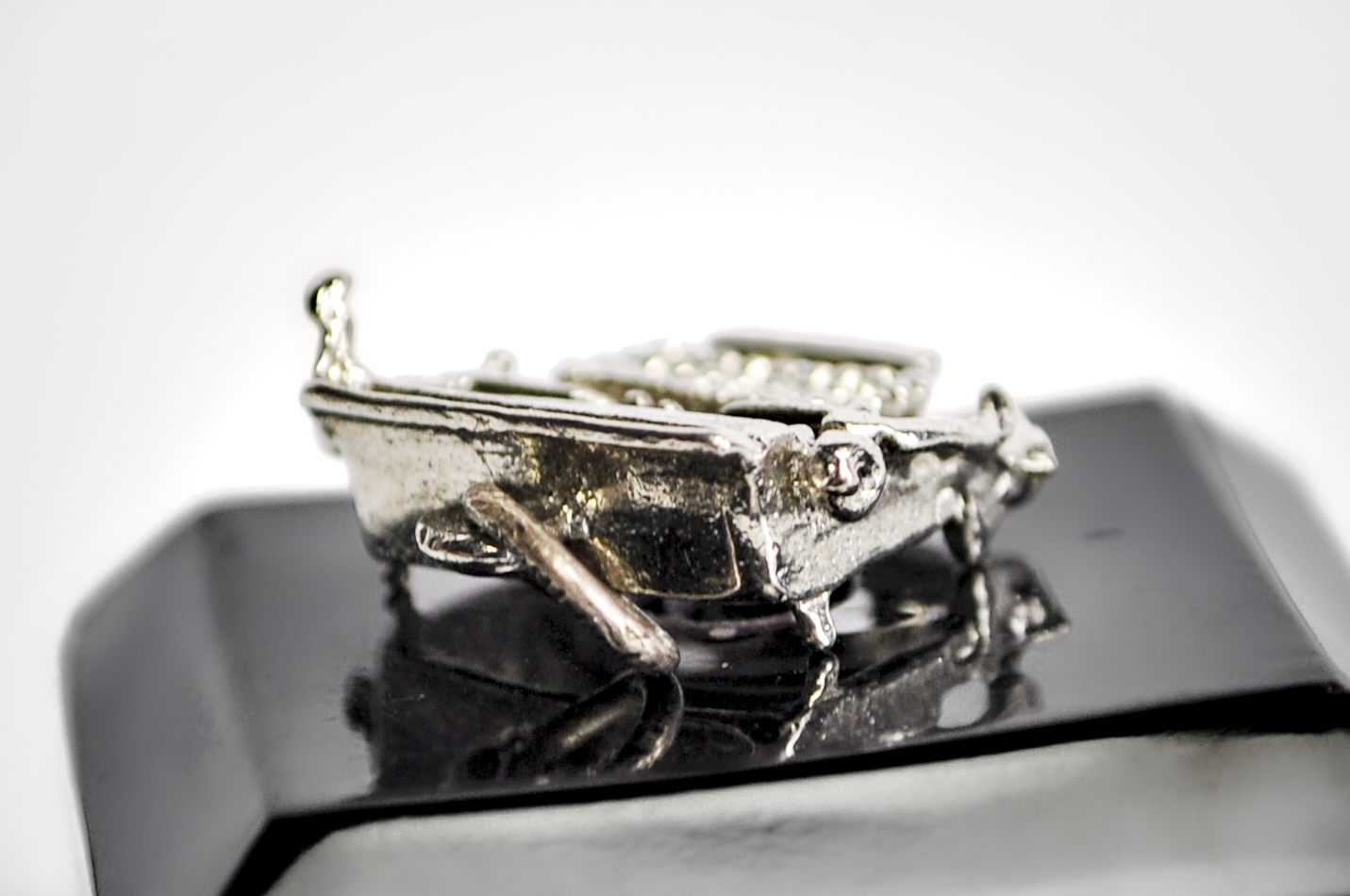 Vintage Sterling Silver Typewriter Charm - Sterling Silver Retro Typewriter Pendant