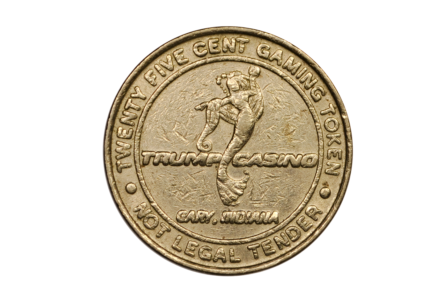 Vintage Trump Casino Twenty Five Cent Gaming Token - 25 Cent Gary Indiana Trump Casino Token