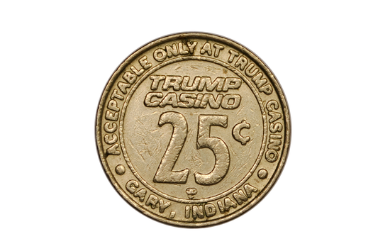 Vintage Trump Casino Twenty Five Cent Gaming Token - 25 Cent Gary Indiana Trump Casino Token