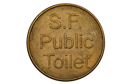 Vintage San Francisco Public Toilet Free Token - Public Toilet San Francisco Free Brass Token