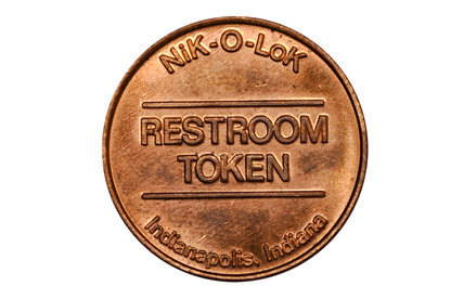 Nik-O-Lok Copper Restroom Token Indianapolis, Indiana - Copper Restroom Token From Nik-O-Lok Indianapolis