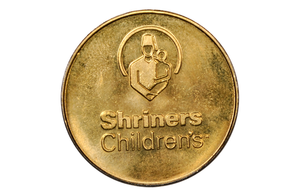 Shriners Children's Souvenir Token Gold Tone Charity Memento - Shriners Children's Hospital Collectible Gold Tone Appreciation Token