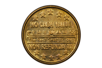 1960s Cinemark Token "The Best Seat in Town" - Cinemark Movie Theatre Ticket Token 1960s Copper and Brass Variants)
