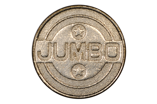Japanese "Jumbo" Slot Machine (Pachislo) Token - Collectible Metal Arcade Token Katakana "Jumbo"