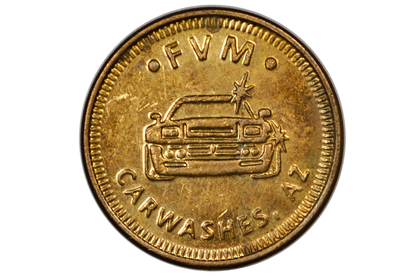 Antique FVM Carwashes Arizona Wash Token - FVM Carwash Vintage Token AZ