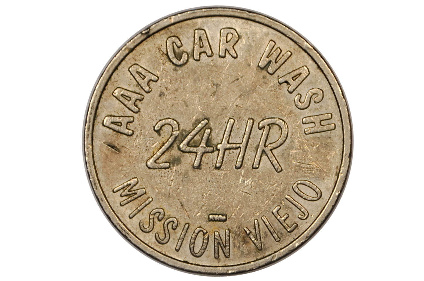 AAA 24 Hour Vintage Car Wash Silver-Toned Token - Triple-A Vintage Car Wash Token Open Twenty Four Hours