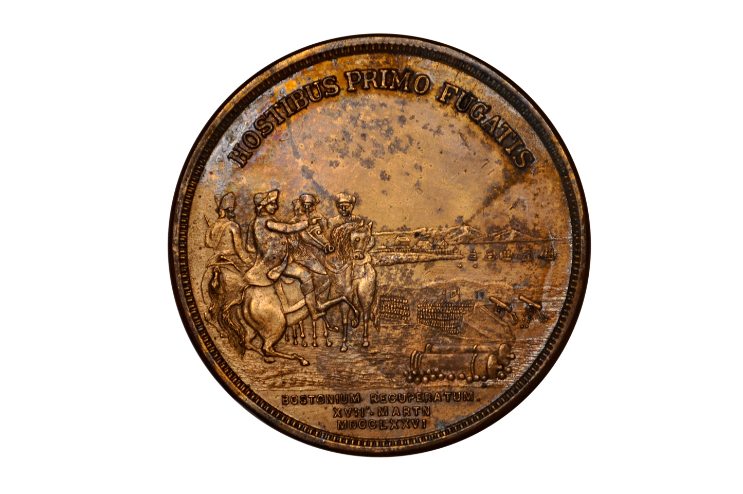Antique 1901 Boston Evacuation Day 125th Anniversary Copper Medal - 1901 George Washington Before Boston So-Called Dollar HK-131