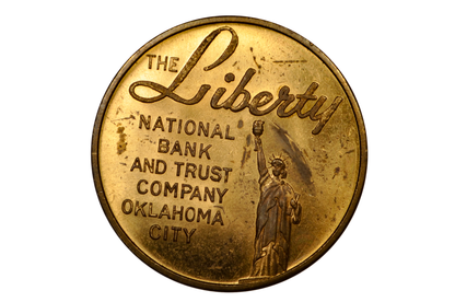 Vintage 1957 Liberty National Bank Trust Co. Token - 1957 Oklahoma Semi-Centennial Souvenir Coin Liberty National Bank OKC