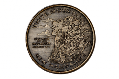 White Mountains and Old Man of the Mountain New Hampshire Medallion - New Hampshire Commemorative State Medallion