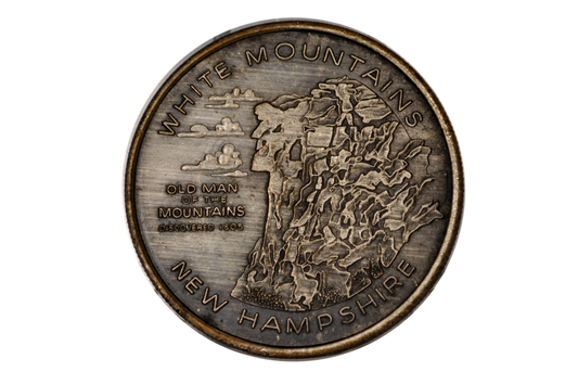 White Mountains and Old Man of the Mountain New Hampshire Medallion - New Hampshire Commemorative State Medallion