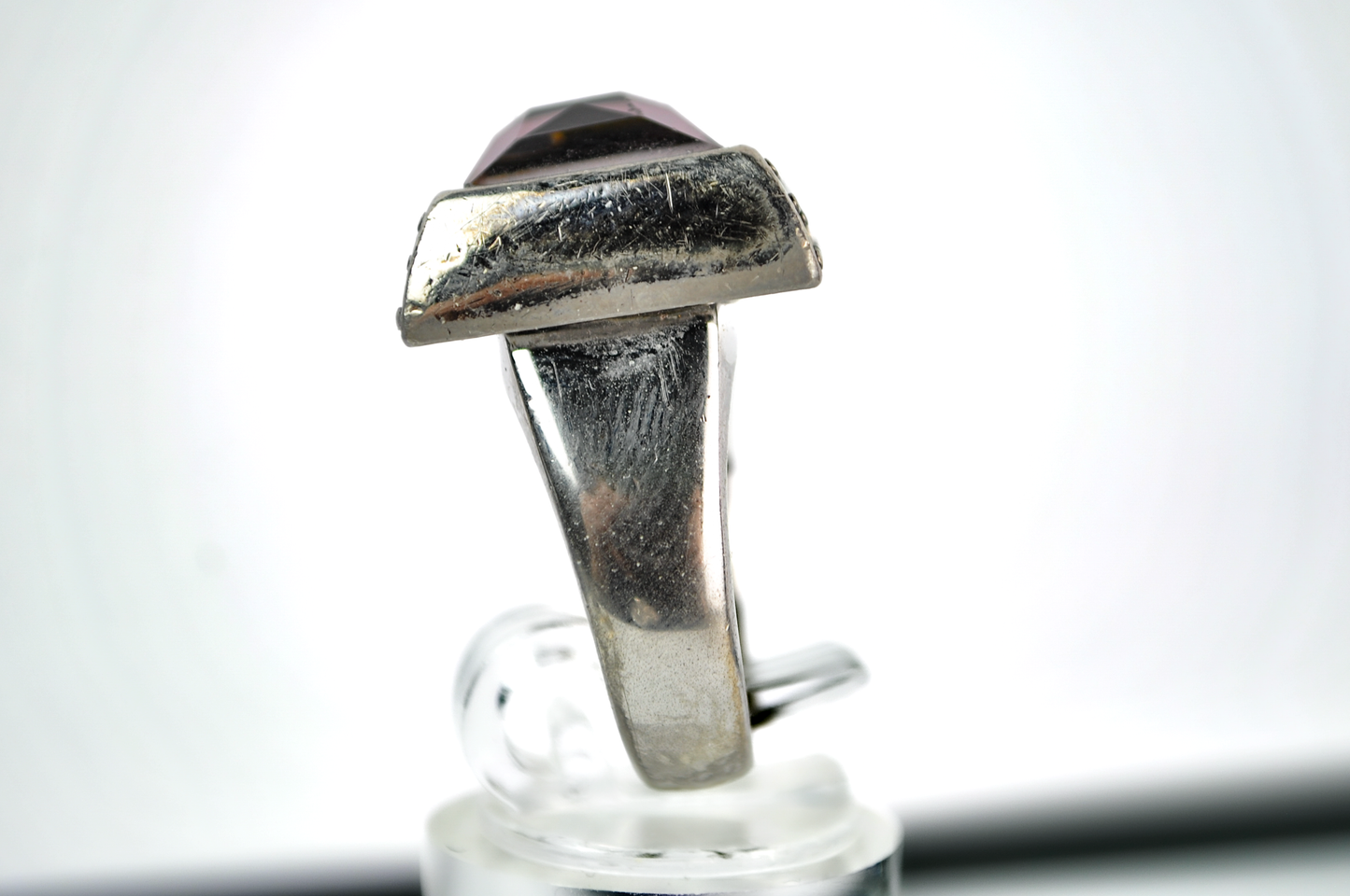 Vintage Lia Sophia Size 7 Purple Gemstone and Silver Toned Ring - Lia Sophia Statement Ring Sz 7 Large Purple Gemstone