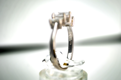 Three Stone Princess Cut CZ Diamond Sterling Silver Ring Size 7 - Elegant Princess Cut Ring in Sterling with Prong Setting SZ 7