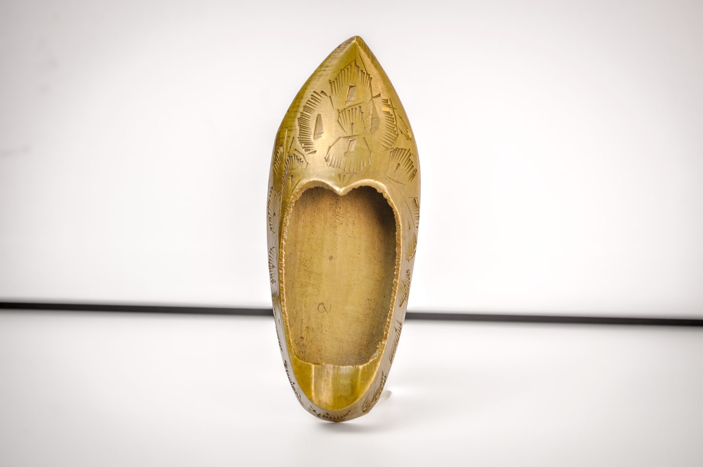 Hand Engraved Solid Brass Shoe Catch All Made In India - Antique Brass Slipper Ashtray Miniature
