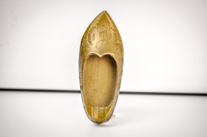 Hand Engraved Solid Brass Shoe Catch All Made In India - Antique Brass Slipper Ashtray Miniature