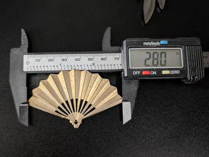 Vintage Solid Brass Oriental Style Hand Fan Brooch - Mid-Century Decorative Brass Fan Brooch