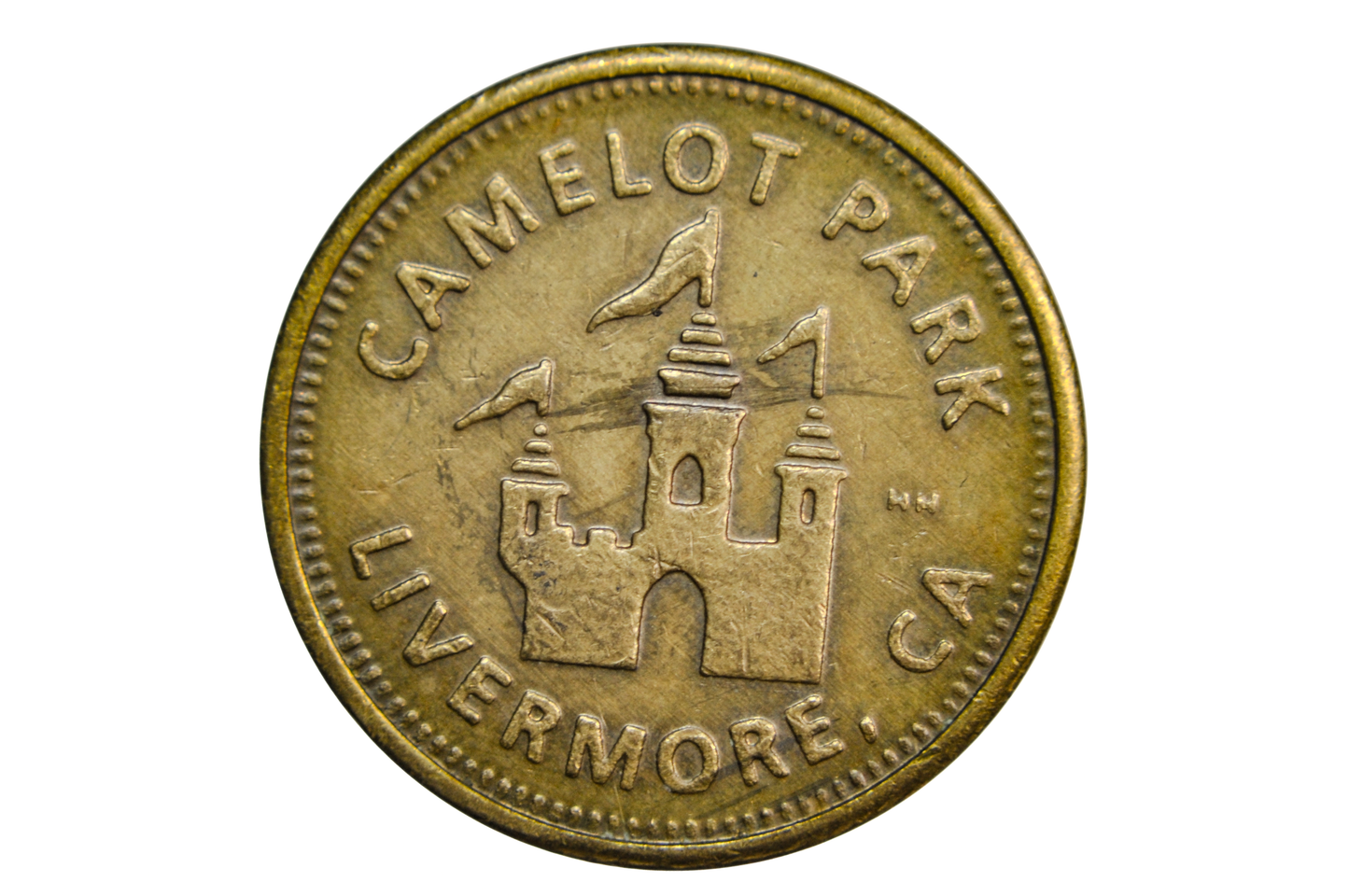 Vintage Camelot Park, Livermore, CA McDonald’s Arcade Game Token - Rare McDonald’s Camelot Park Brass Arcade Token