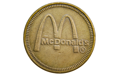 Vintage Camelot Park, Livermore, CA McDonald’s Arcade Game Token - Rare McDonald’s Camelot Park Brass Arcade Token
