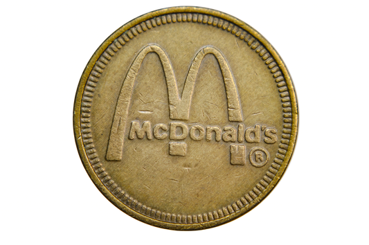 Vintage Camelot Park, Livermore, CA McDonald’s Arcade Game Token - Rare McDonald’s Camelot Park Brass Arcade Token