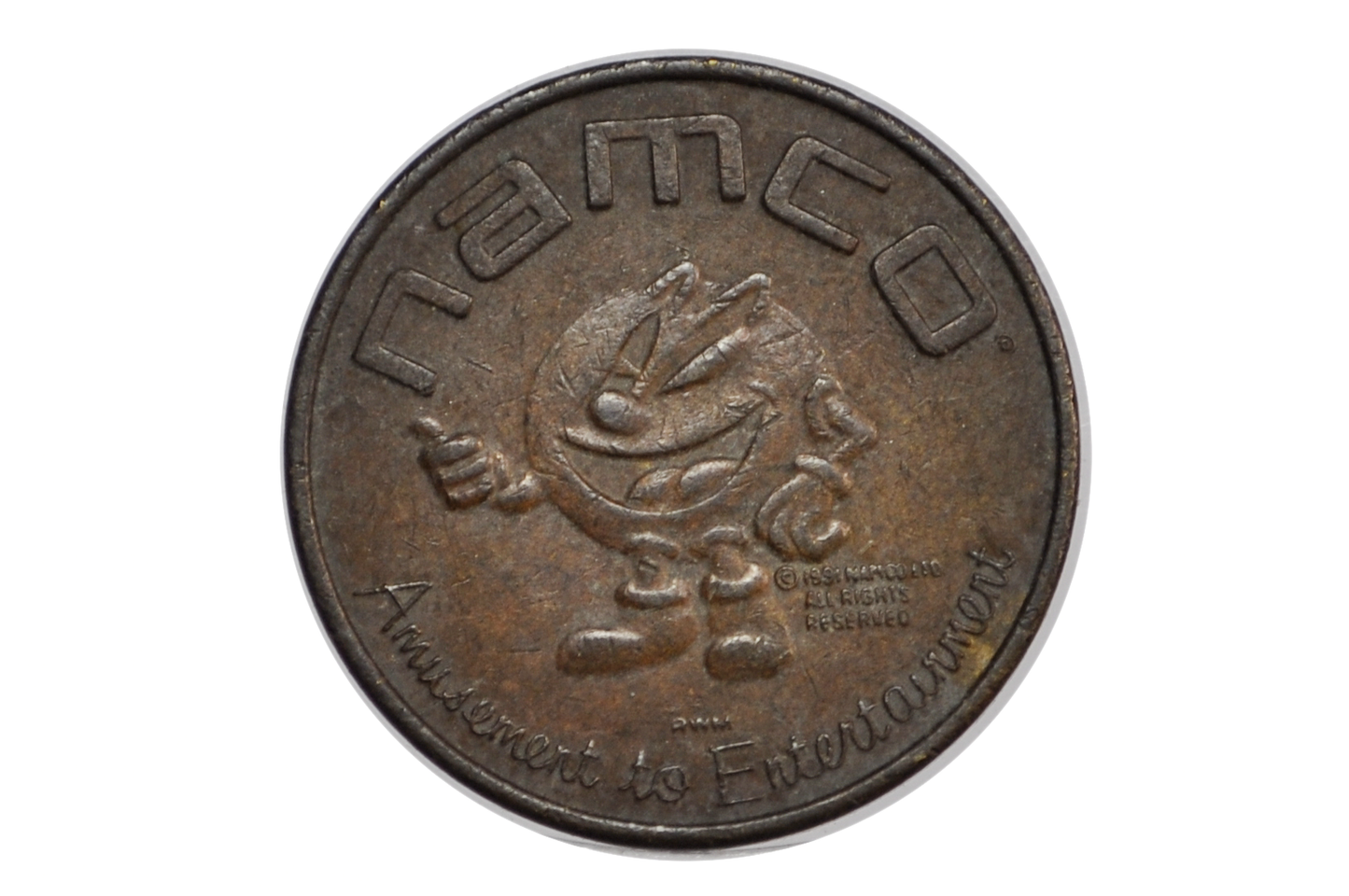 1991 Namco Arcade Token Pac-Man Themed - Pac-Man Themed 1991 Arcade Token by Namco