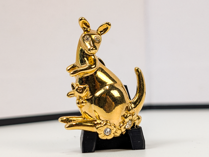 Vintage Avon Gold-Toned Mother Kangaroo Brooch - Adorable Mama Kangaroo Antique Brooch