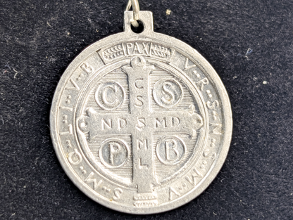 Saint Benedict Silver-Toned Religious Protection Pendant - Spiritual Protection Charm St. Benedict