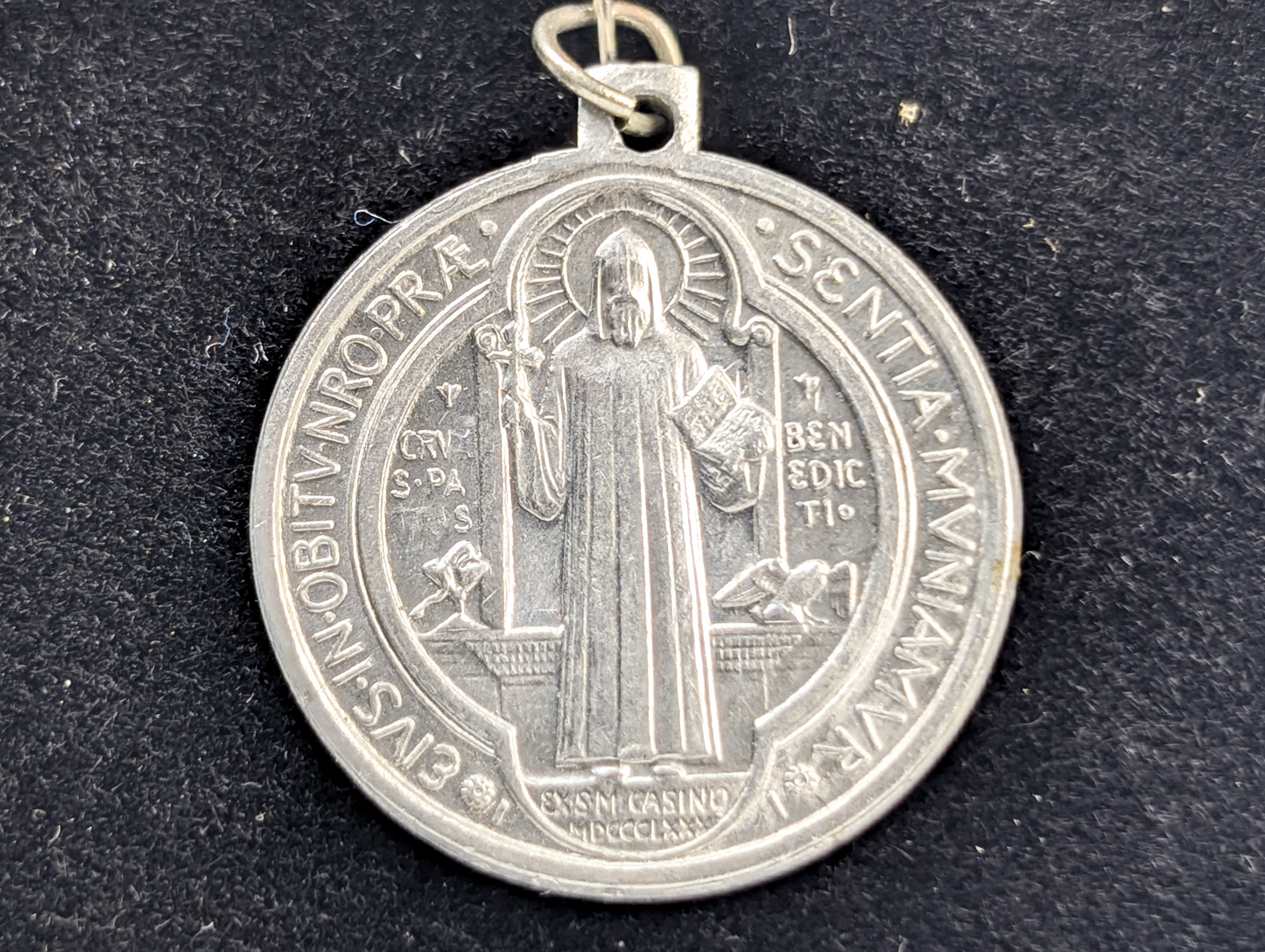 Saint Benedict Silver-Toned Religious Protection Pendant - Spiritual Protection Charm St. Benedict