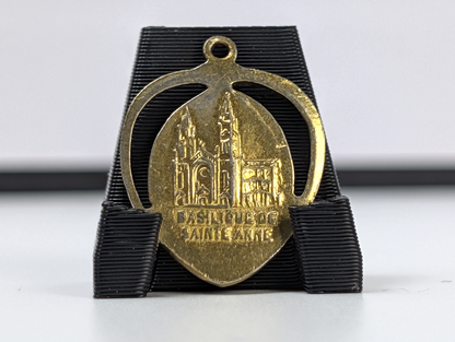 Vintage Basilica of Sainte-Anne-de-Beaupré Gold-Toned Religious Pendant - Gold-Toned Religious Canadian Church Pendant