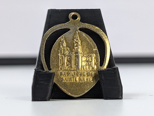 Vintage Basilica of Sainte-Anne-de-Beaupré Gold-Toned Religious Pendant - Gold-Toned Religious Canadian Church Pendant