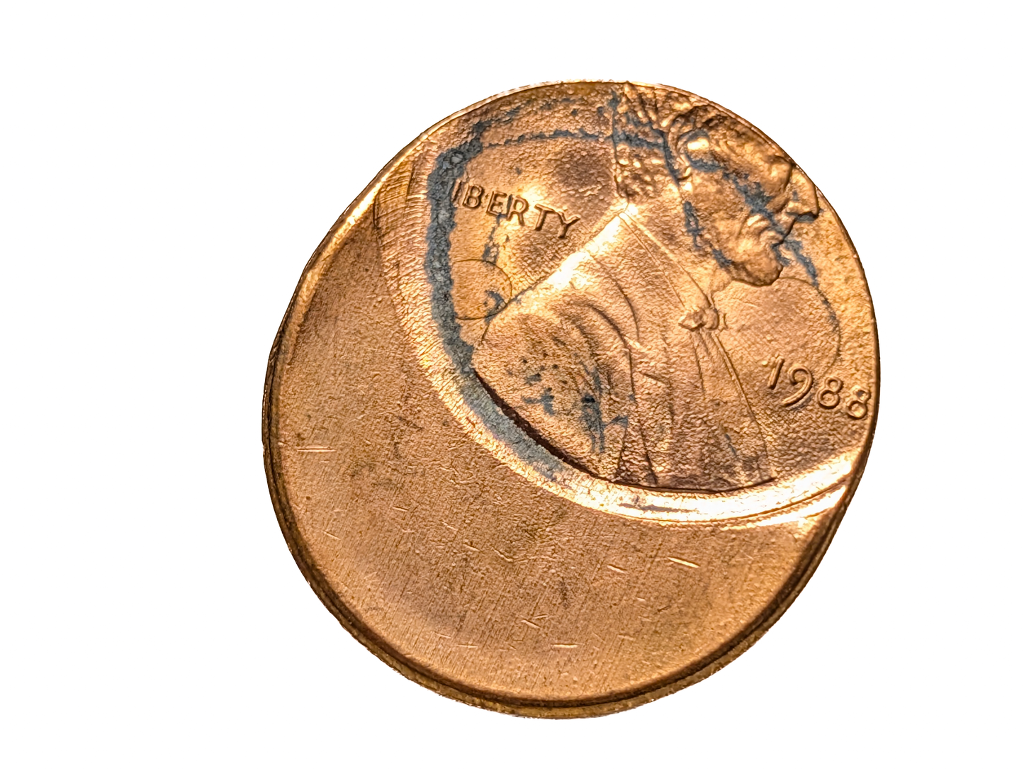 Error Penny 1988 55% Off Center Strike - 55% Off-Center Lincoln Penny Strike Error Rare Coin