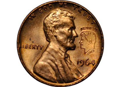 1964 Lincoln Memorial Penny Counter Stamped Kennedy Head - Lincoln Penny Counter Marked Kennedy Head