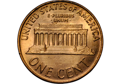 1964 Lincoln Memorial Penny Counter Stamped Kennedy Head - Lincoln Penny Counter Marked Kennedy Head