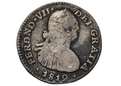 1812 One Reales Colombian Silver Coin - 1 Real Spanish Colonial Genuine Silver Currency