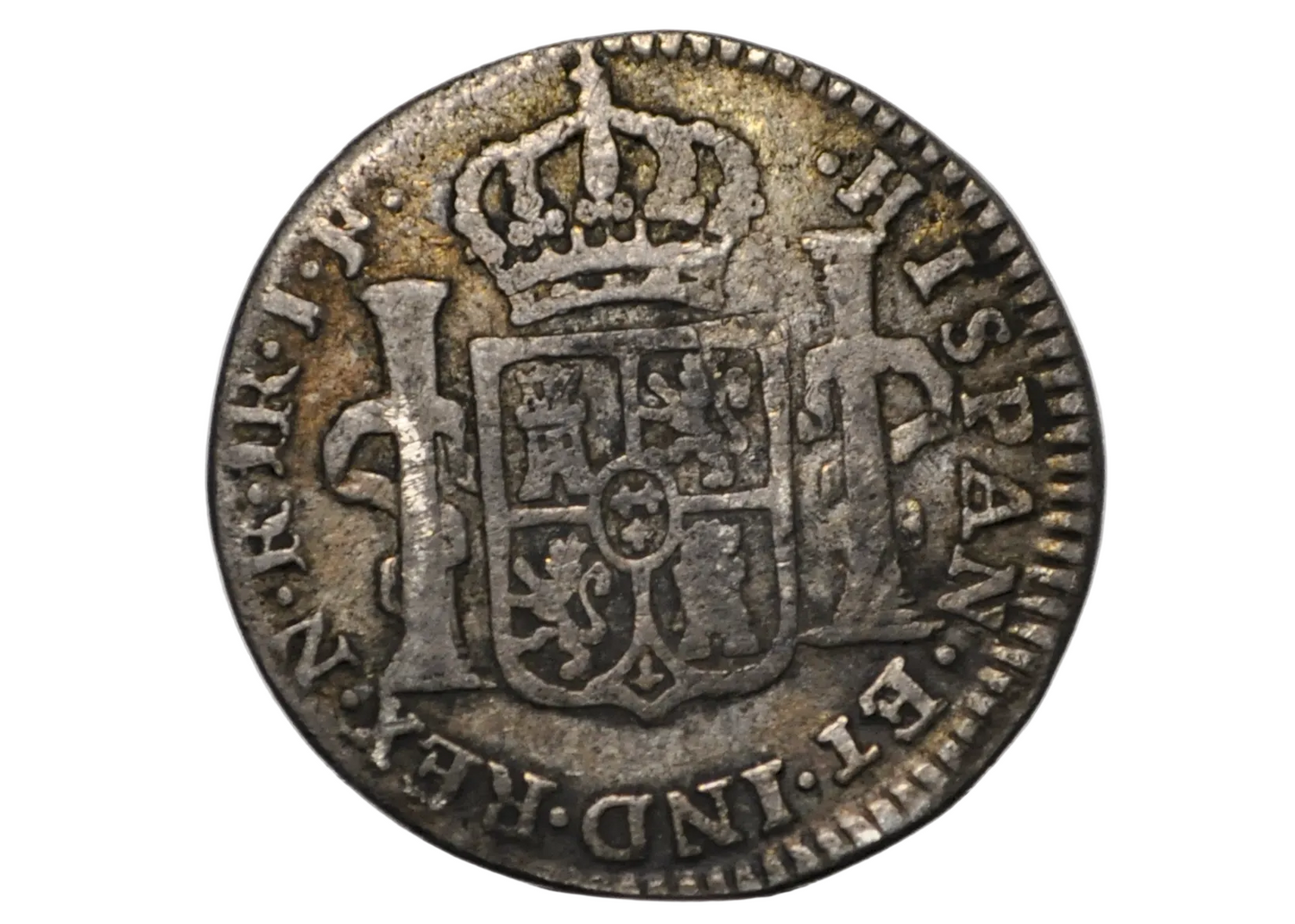 1812 One Reales Colombian Silver Coin - 1 Real Spanish Colonial Genuine Silver Currency