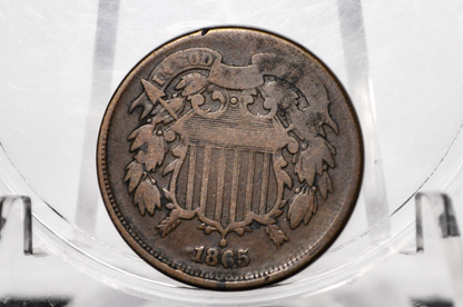 1865 Two Cent Rotated Die Error Rare Coin - Unique Misaligned Obverse/Reverse 1800s Two Cent