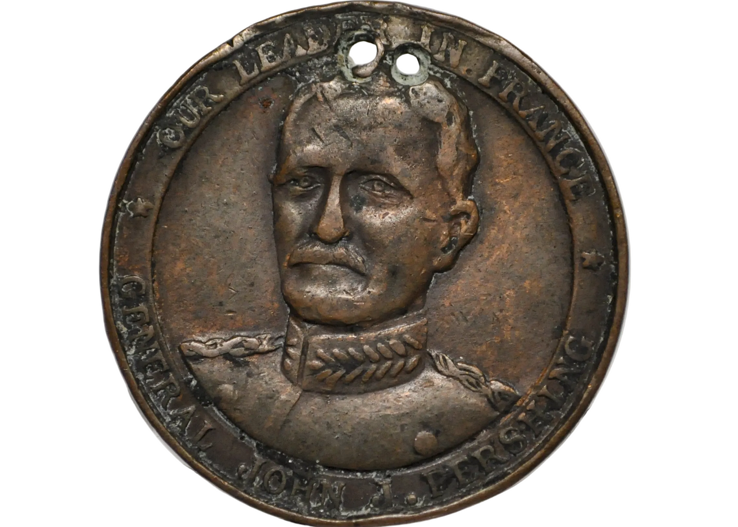 General John J. Pershing France Leadership Commemorative Medallion - WW1 Commemorative General John J. Perishing Token