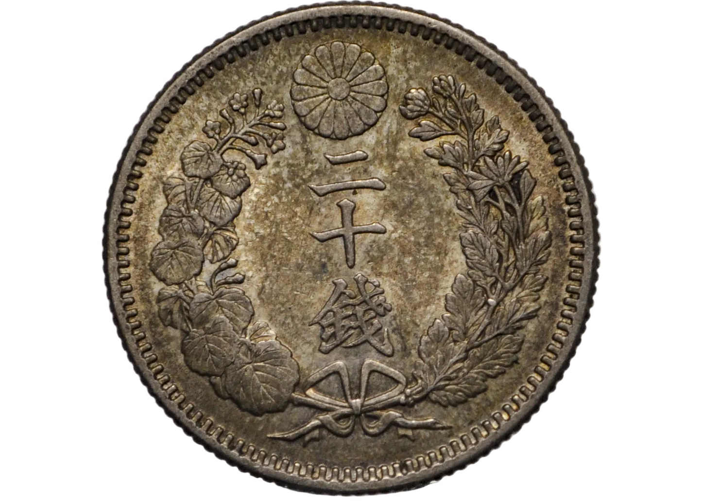 Japanese Dragon Design 1895 20 Sen Year 28 - Japan Silver Twenty Sen 1895