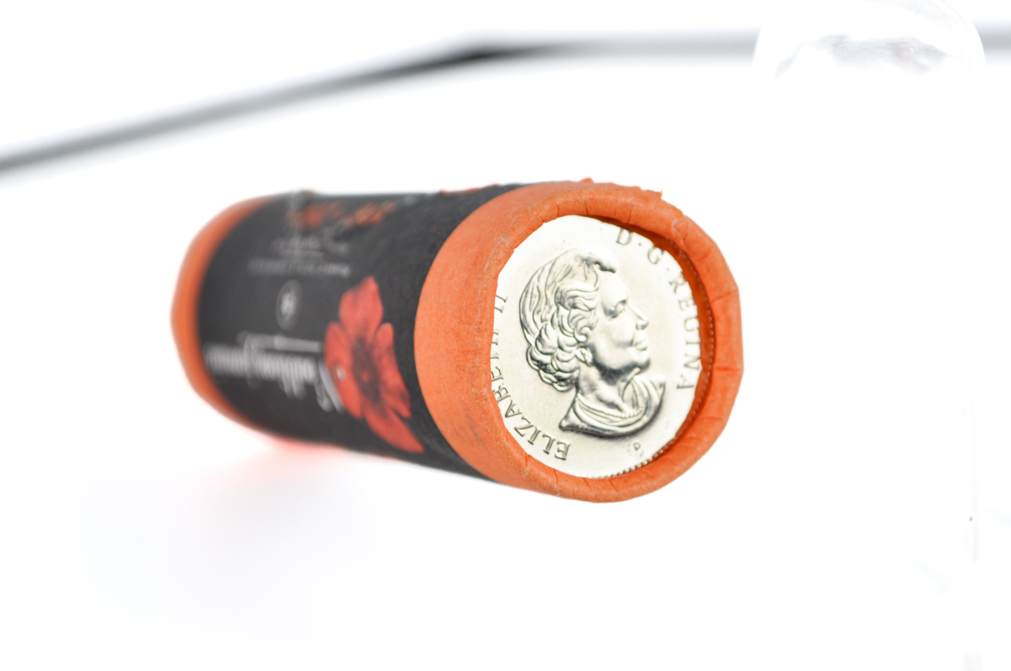Roll of 40 Canada 2004 Quarters with Poppy Flower - 2004 Royal Canadian Mint Special Wrap Roll