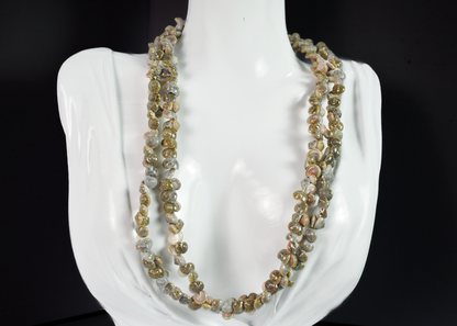 Vintage Hawaiian Seashell Necklace Statement Piece - Natural Multicolored Sea Shell Layered Necklace