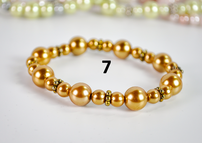 Vintage-Style Faux Pearl Stretch Bracelets Choose Your Variant - Faux Pearl Stretch Bracelets in Many Colors