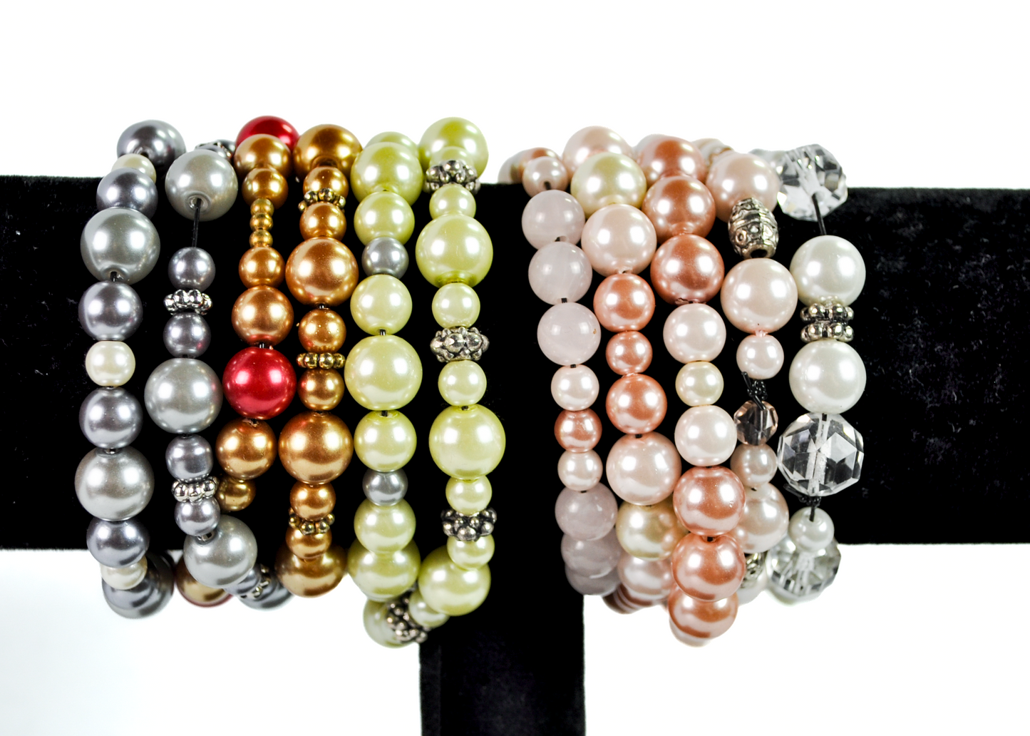 Vintage-Style Faux Pearl Stretch Bracelets Choose Your Variant - Faux Pearl Stretch Bracelets in Many Colors