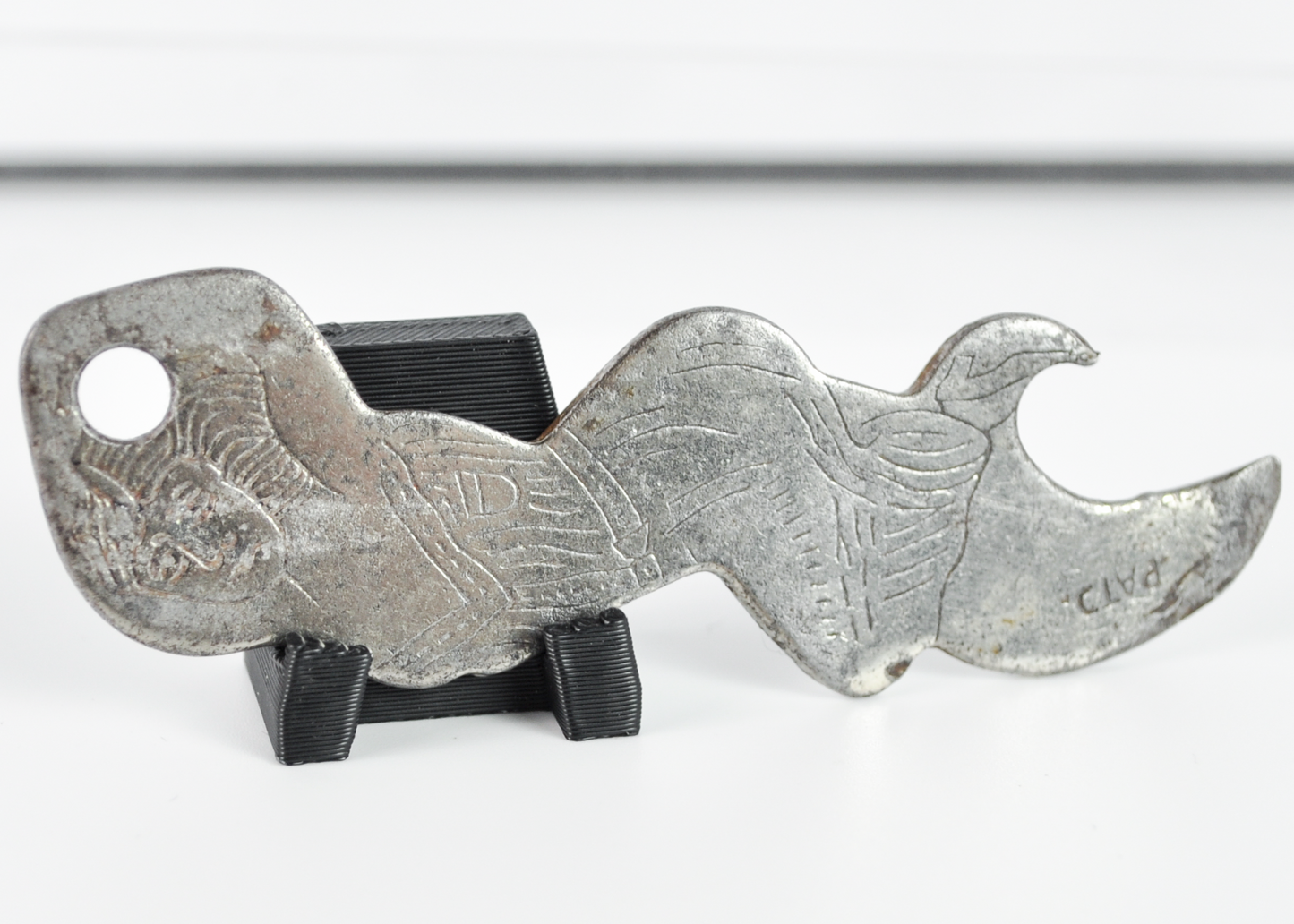 Vintage Prohibition Malt Syrup Advertising Bottle Opener Kicking Flapper Girl - Rare 1920s Ideal Malt Syrup Flat Steel Bottle Opener