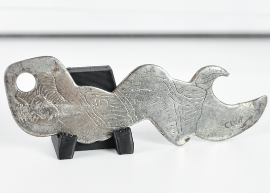 Vintage Prohibition Malt Syrup Advertising Bottle Opener Kicking Flapper Girl - Rare 1920s Ideal Malt Syrup Flat Steel Bottle Opener
