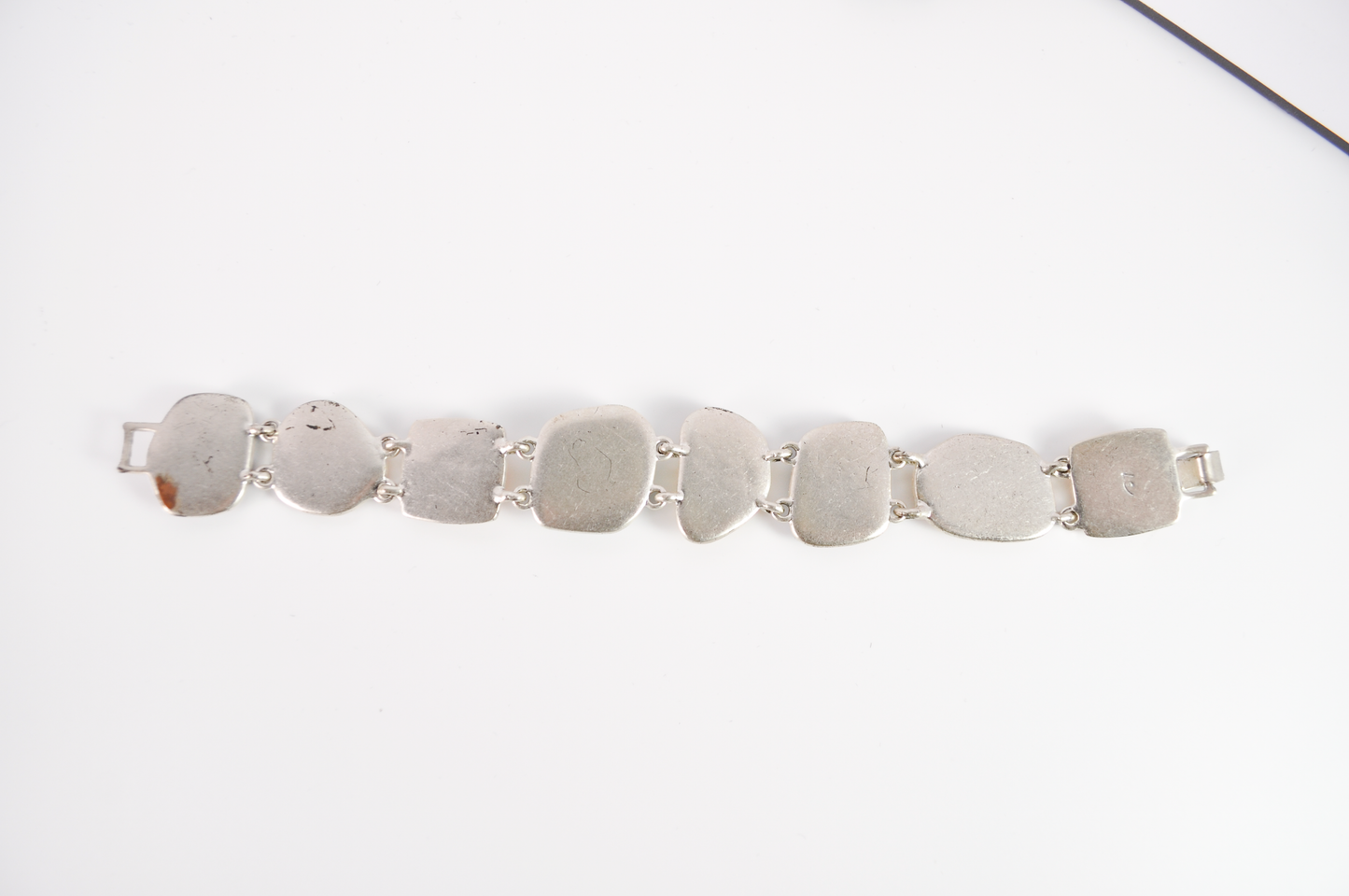 Vintage Multi-Gemstone Link Costume Jewelry Bracelet - Earth-Toned Multi-Gemstone Cabochon Bracelet