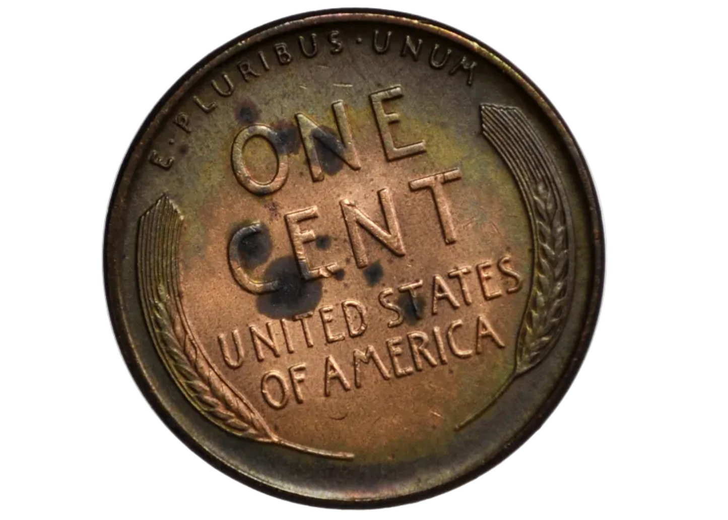 1950-D Unique Lincoln Oxidized Penny - United States One Cent Lincoln Oxidized Penny